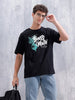 Casual Men Oversized Fit Tee With Graphic | Black