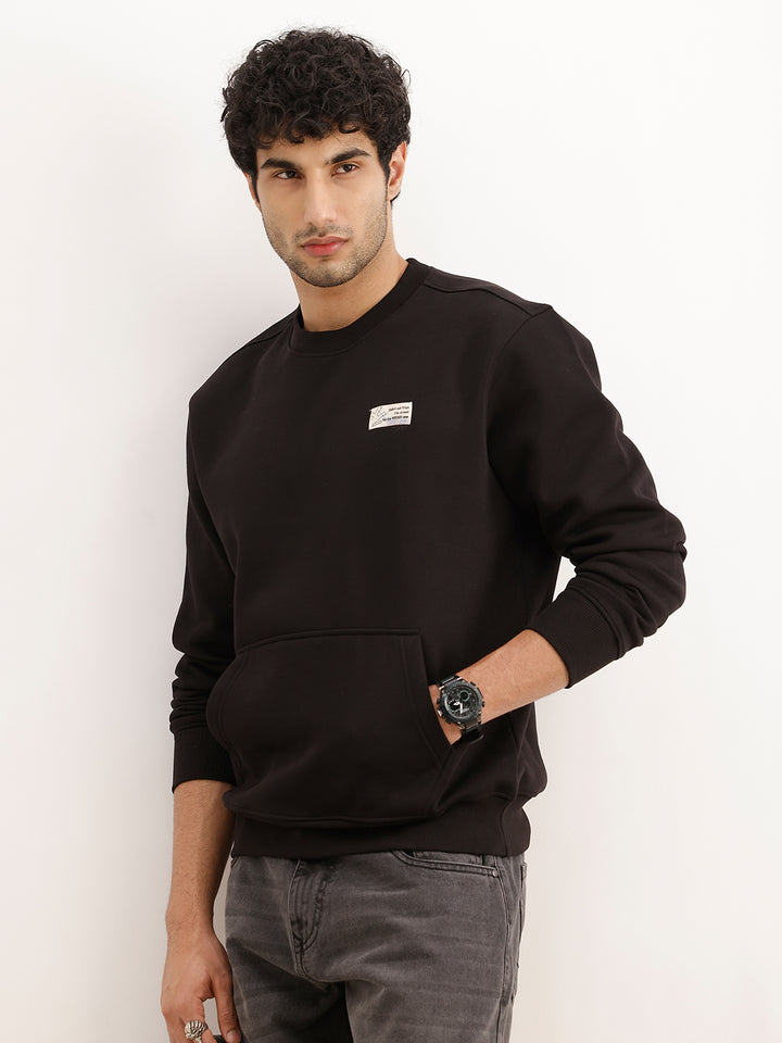 Classic Placement Patch Detail Sweatshirt | Black