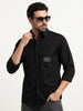 Comfort Fit Placement Printed Shirt | Black