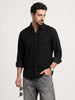 Solid Comfort Fit Full Sleeve Shirt | Black