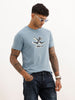 Slim Fit Foil Printed T-Shirt | Blue | WTS02HSSL1051S