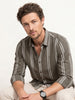 Slim Fit Striped Shirt | Brown