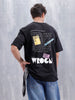 Men’S Casual Oversized Fit Graphic T-Shirt | Black