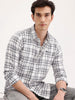 Slim Fit Checkered Shirt | White