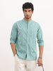 Slim Fit AOP Mandrin Collar Shirt | Green