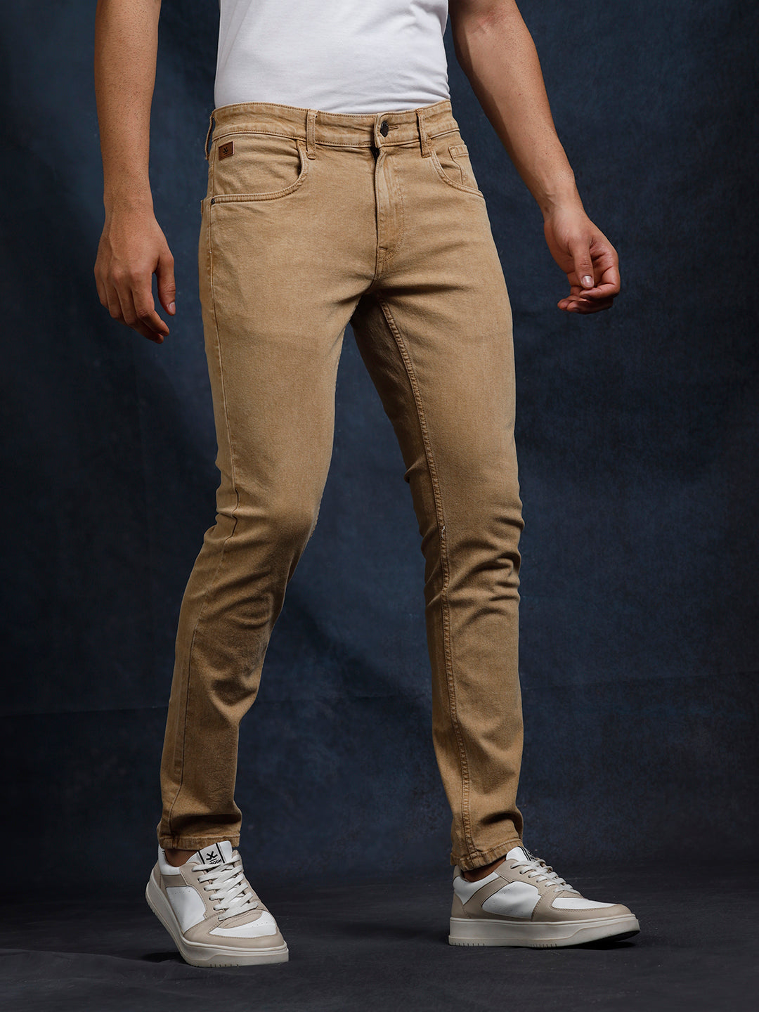 Solid Brown Casual Jeans