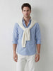 Classic Solid slim fit shirt with refined collar | Blue