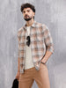 Slim Fit Check Shirt In Special Slub Weave | Rust