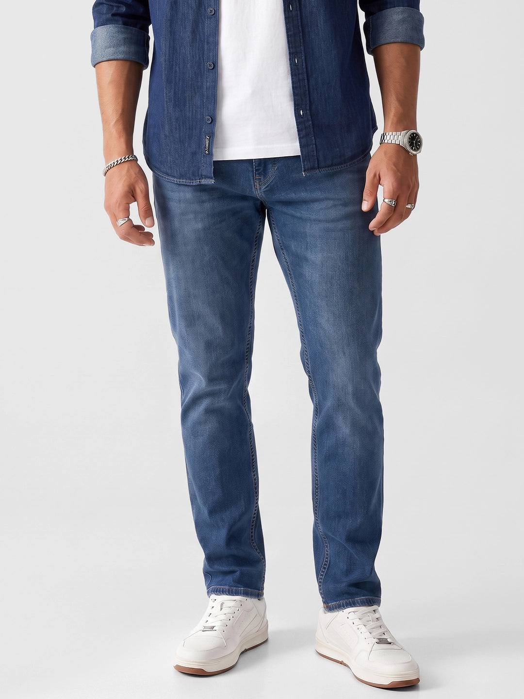 Classic Faded Denim Jeans | Blue