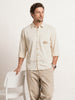 Comfort Fit Placement Printed Shirt | Beige