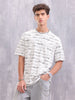 Typo Inspired Aop Oversized Fit T-shirt | Light Grey