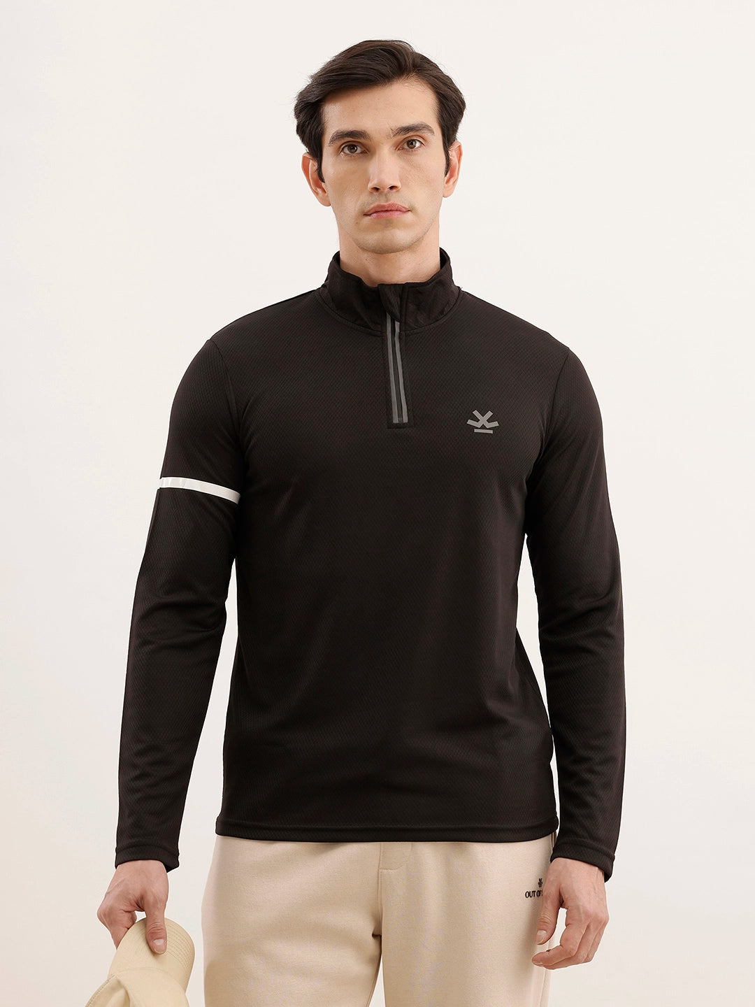 Slim Fit Full Sleeve Active T-Shirt | Black