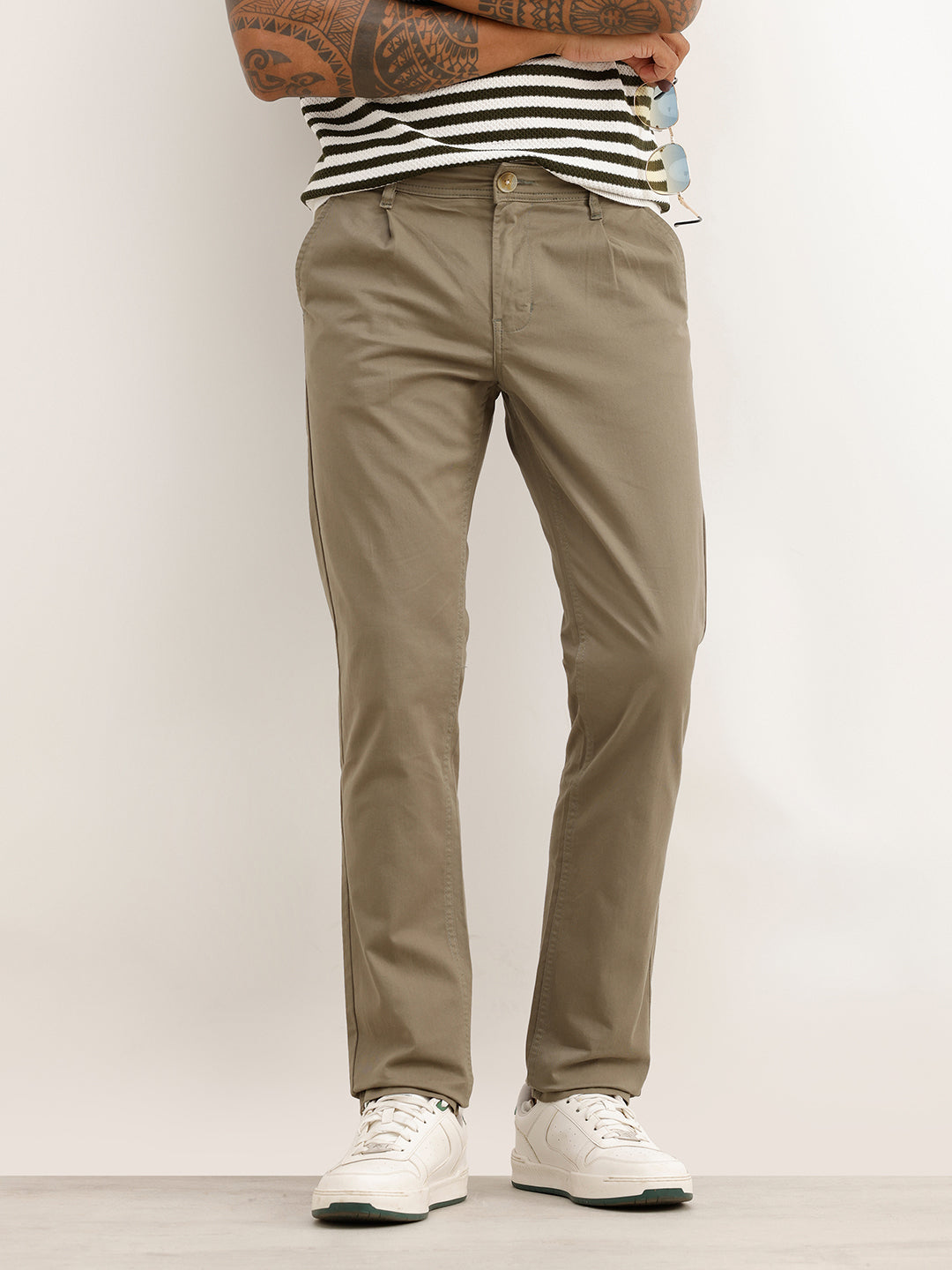 Classic Solid Slim Fit Trouser | Olive