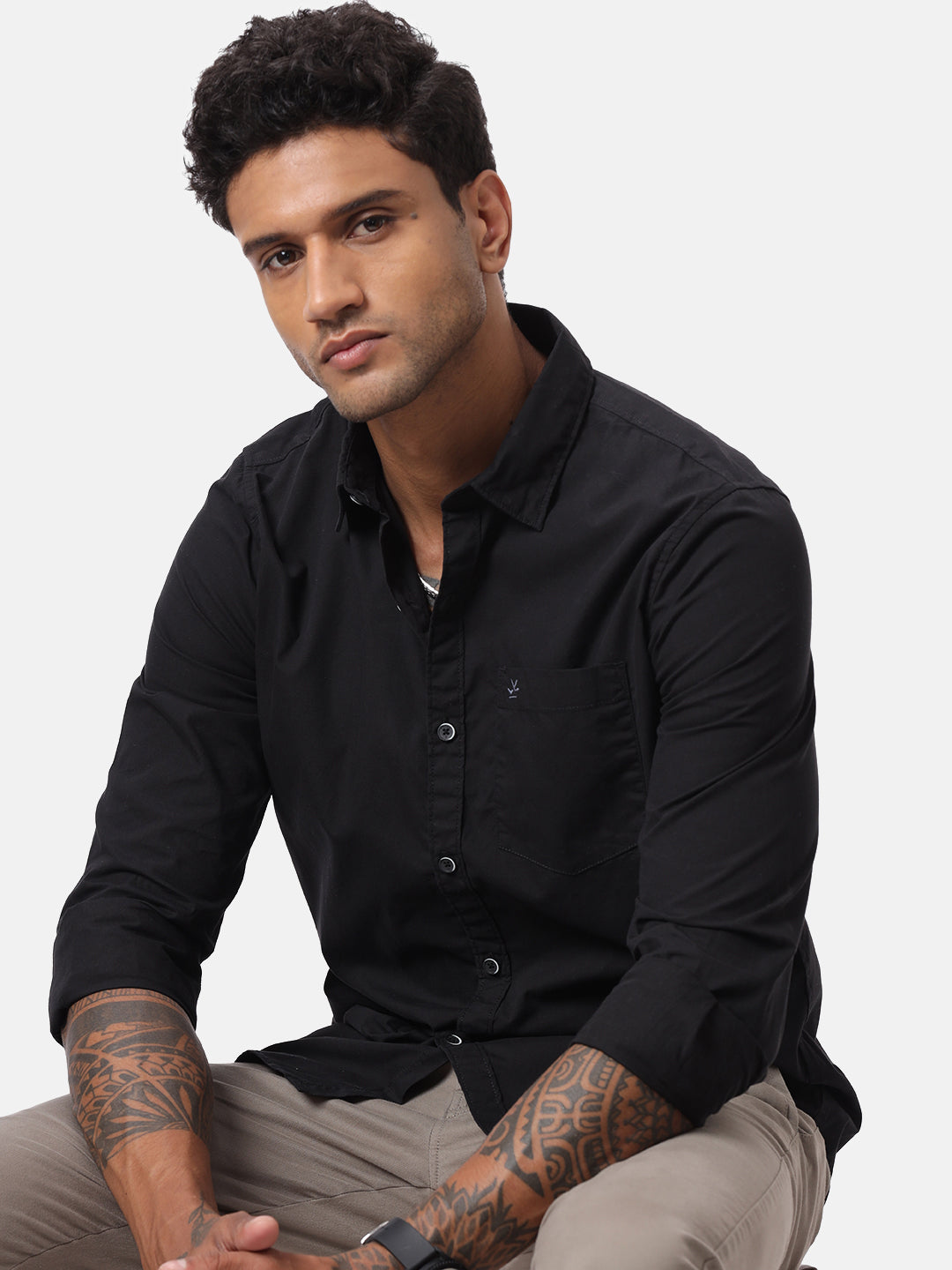 Fresh Black Solid Casual Shirt