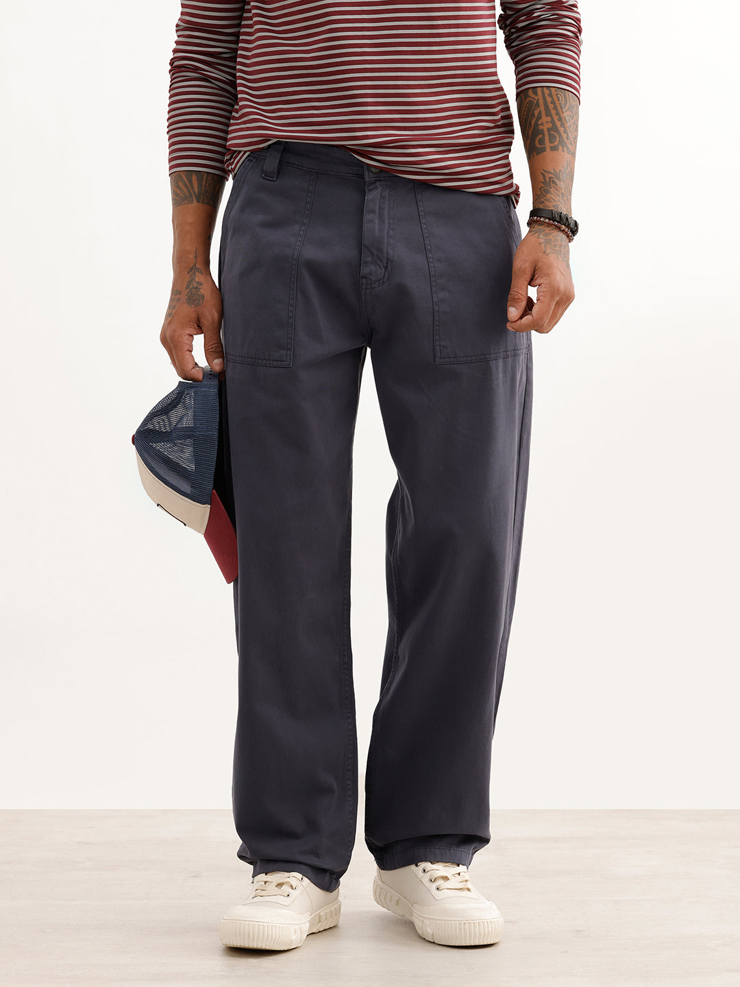 Solid Loose Fit Trouser | Dark Grey