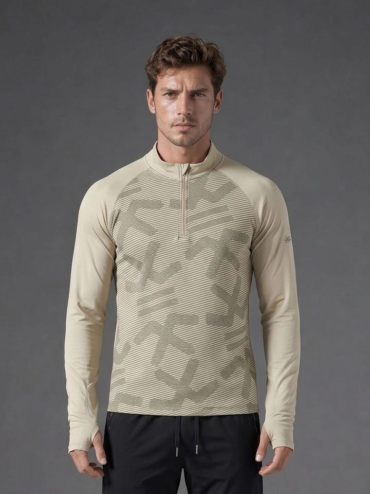 Quarter Zip Sweatshirt | Active |  Beige