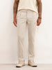 Solid Slim Fit Pleated Trouser | Off White