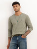 Textured Slim Fit Full Sleeve T-Shirt | Green