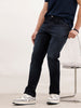 Straight Fit Faded Denim Jeans | Dark Blue