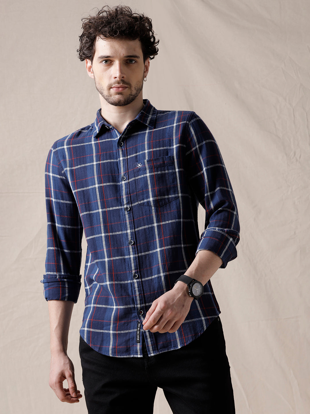 Checked Cotton Casual Shirt