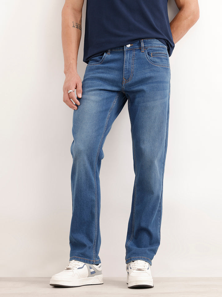 Classic Straight Fit Denim Jeans  | Light Blue