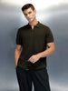 Textured Men's Casual Slim Fit Polo T-Shirt | Olive