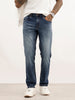 Washed Straight Fit Denim Jeans | Light Blue