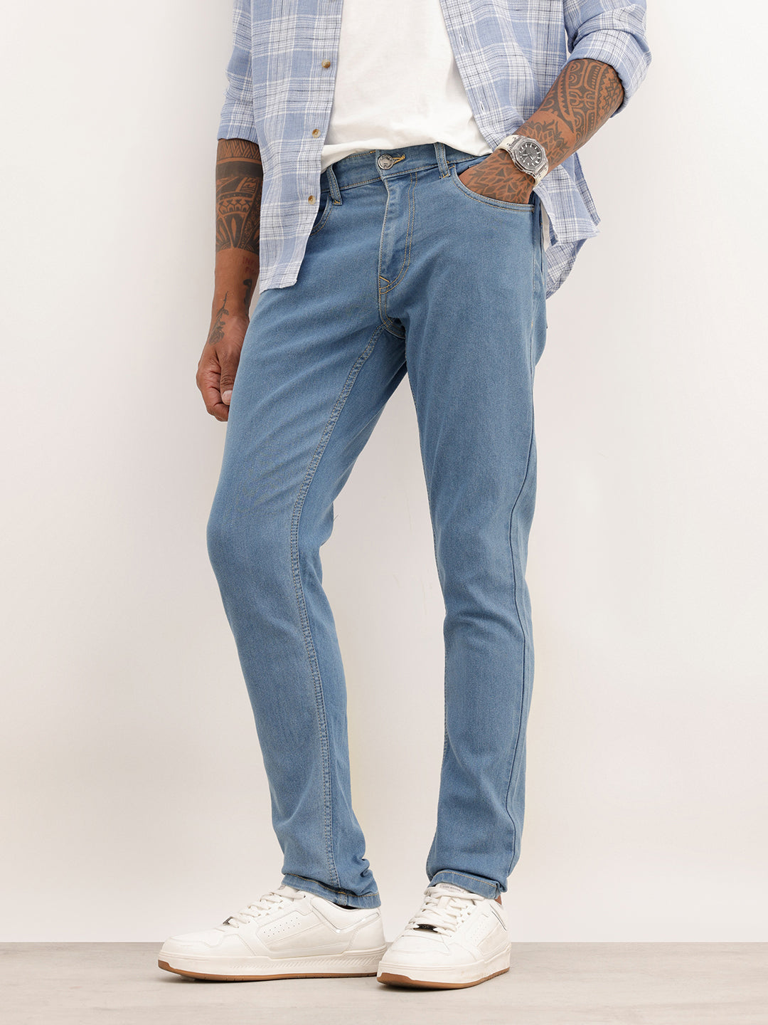 Faded Slim Fit Denim Jeans | Blue