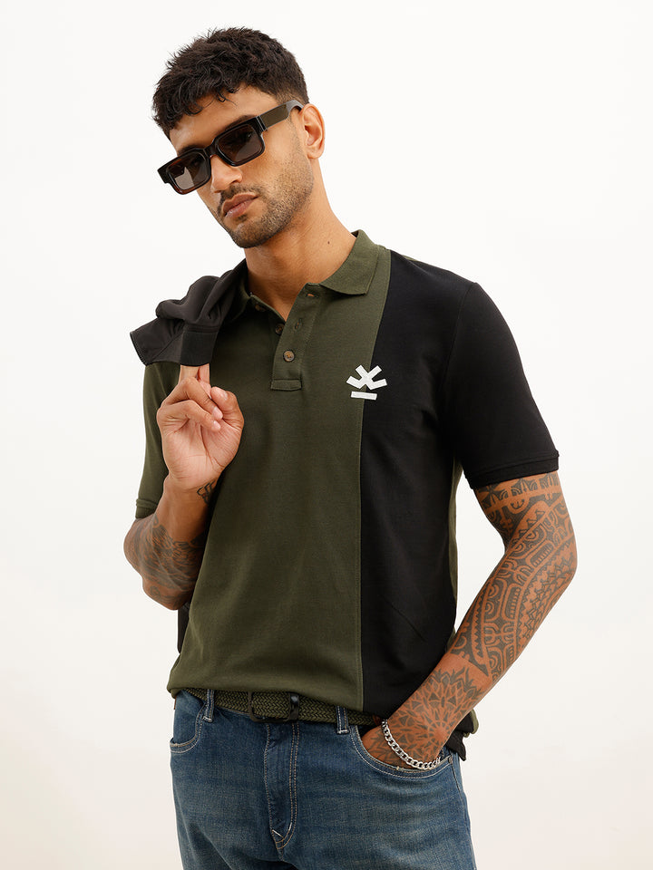 Classic Cut & Sew Polo T-Shirt | Olive