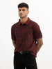 Slim Fit AOP Polo T-Shirt | Wine