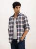 Slim Fit Checkered Full Sleeve Shirt | Blue