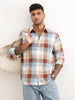 Regular Fit Checkered Shirt | Beige