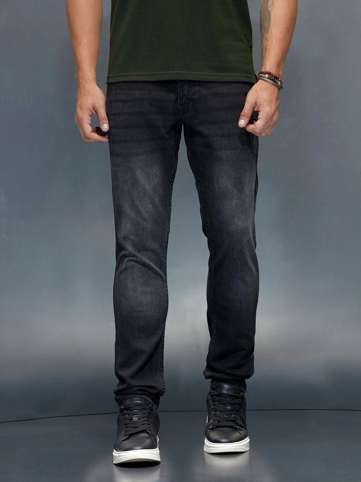 Men's Casual Slim Fit Jeans | Dark Grey