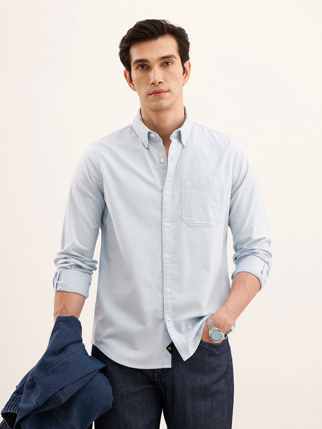 Claasic Regular Fit Solid Shirt | Light Blue