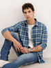 Regular Fit Full Sleeve Checkered Shirt | Blue