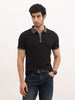 Classic Slim Fit Tipping Collar Polo T-Shirt | Black