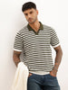 Slim Fit Textured Polo T-Shirt | Off White | WPT01HSSL1059W