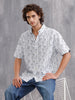 Nature Inspired Tonal Aop In Oversized Fit  |  White