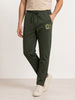 Solid Regular Fit Printed Jogger | Olive