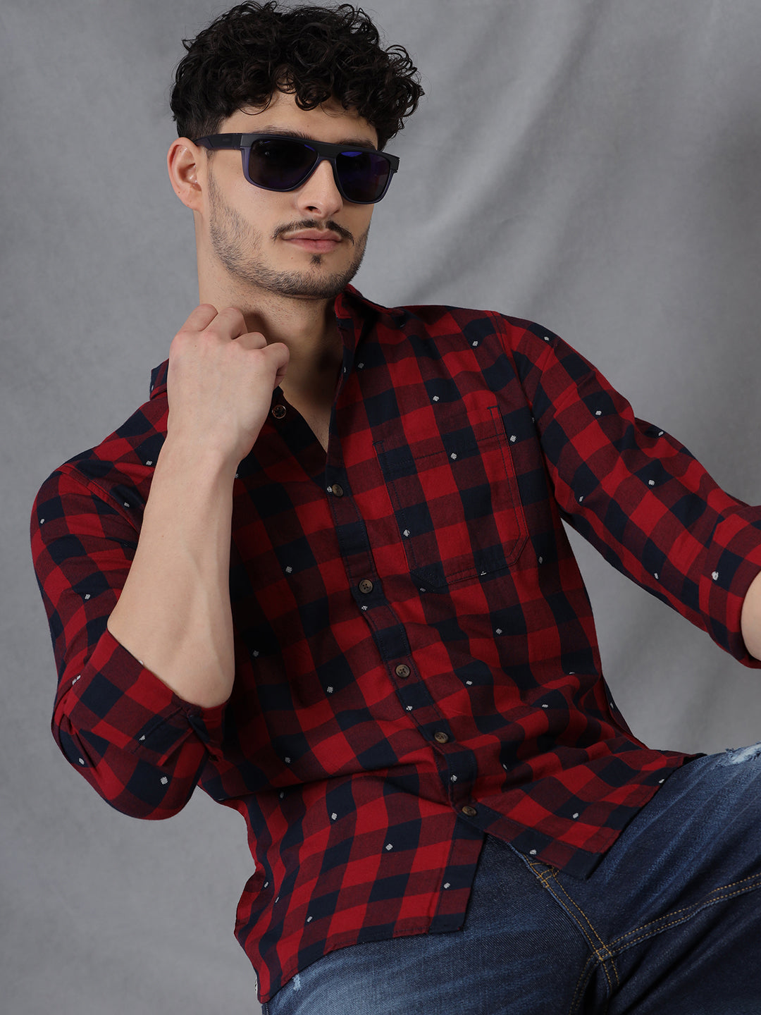 Striking Red Woven Shirt