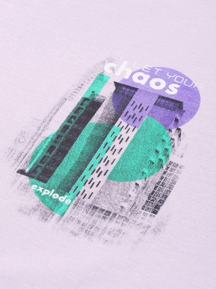 Chaos Printed Lavender T-Shirt