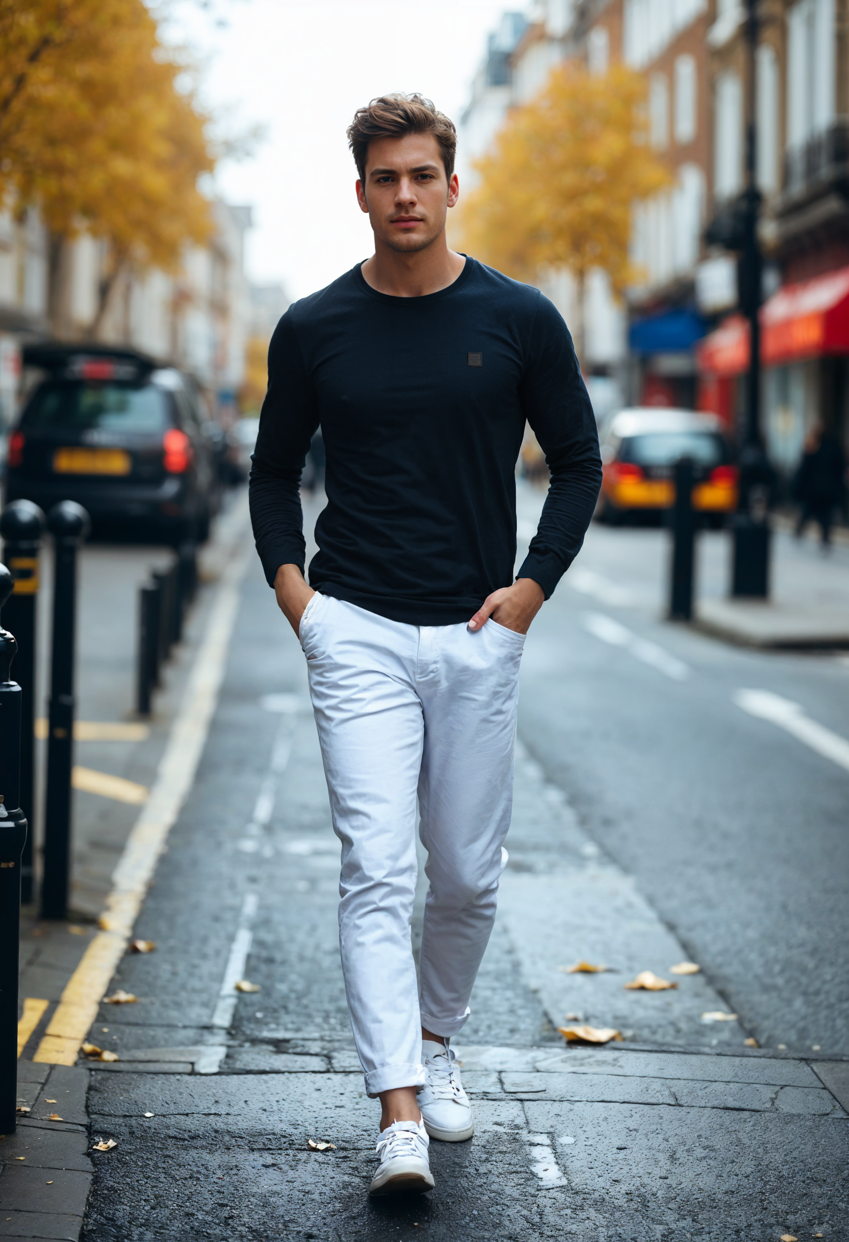 Striking Navy Blue Round Neck T-Shirt