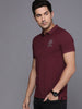 Logo Printed Burgundy Polo T-Shirt