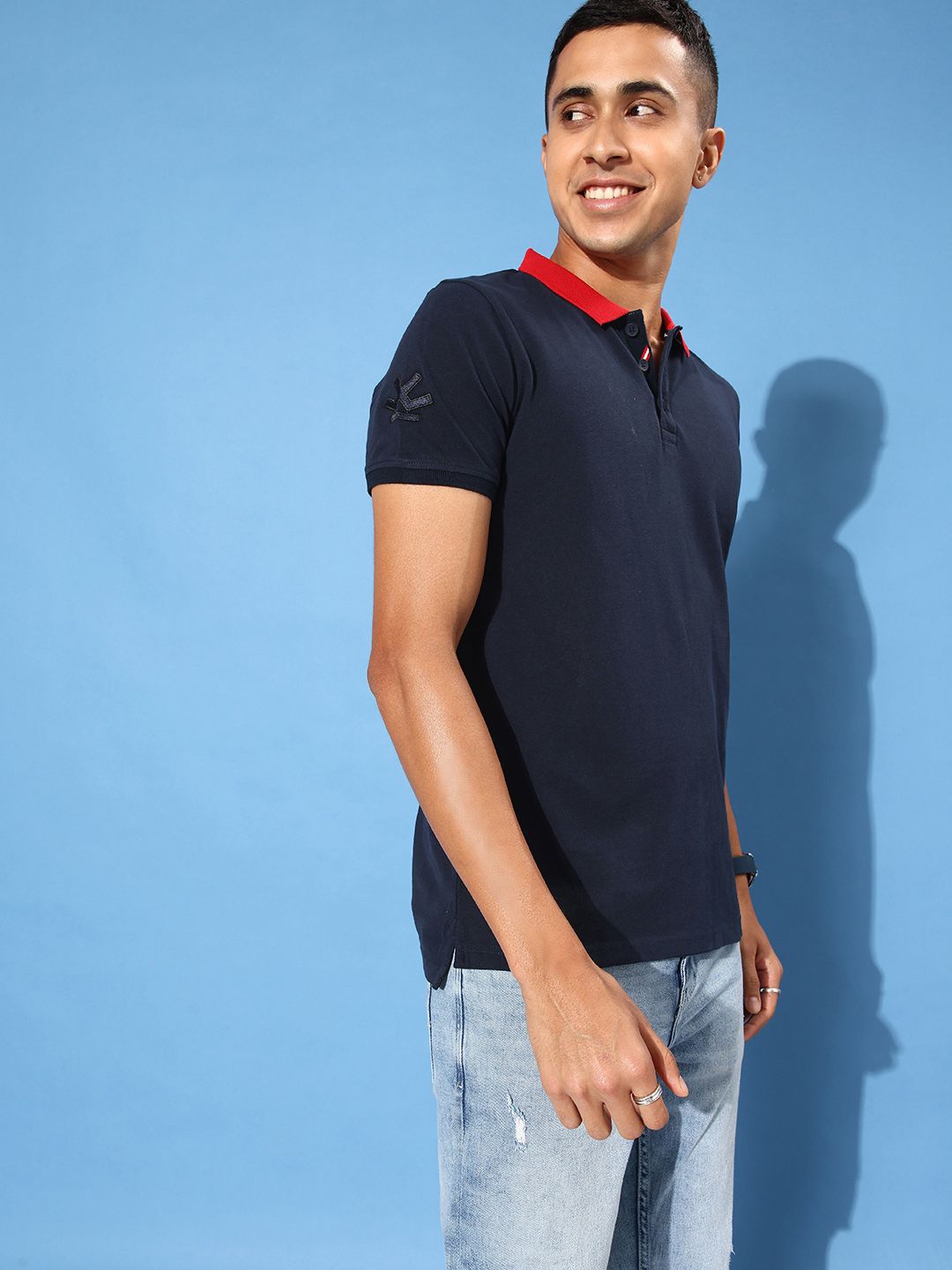 Solid Red Collar Polo T-Shirt