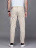 Solid Beige Tapered Fit Trousers