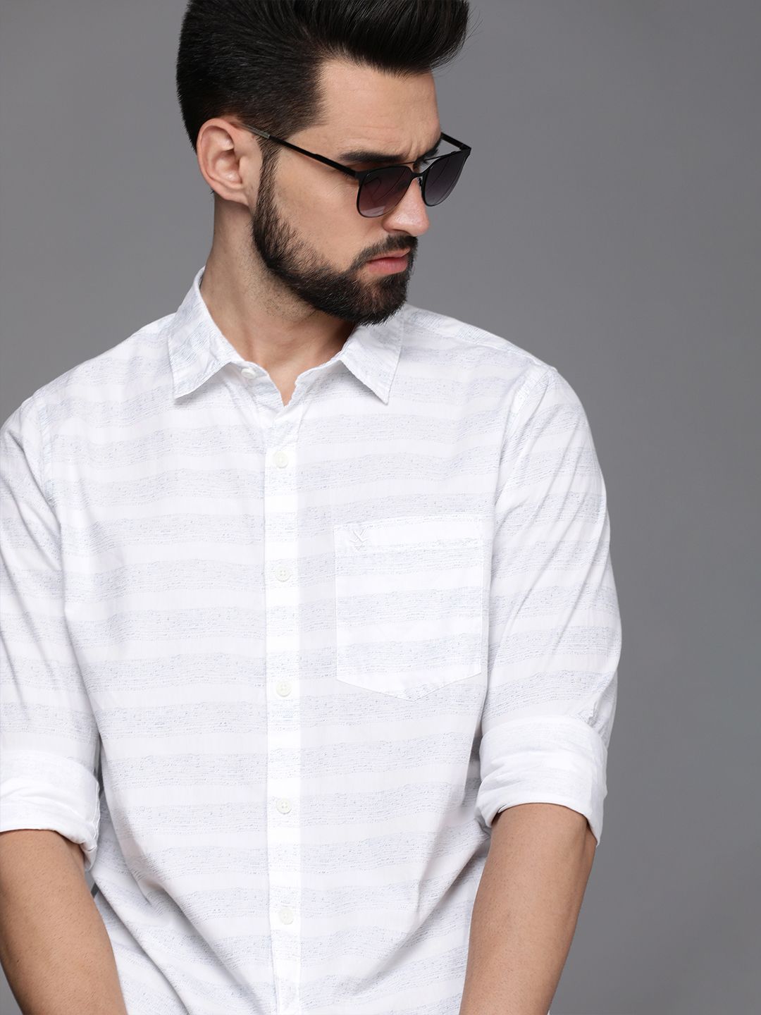 White Striped Poplin Shirt