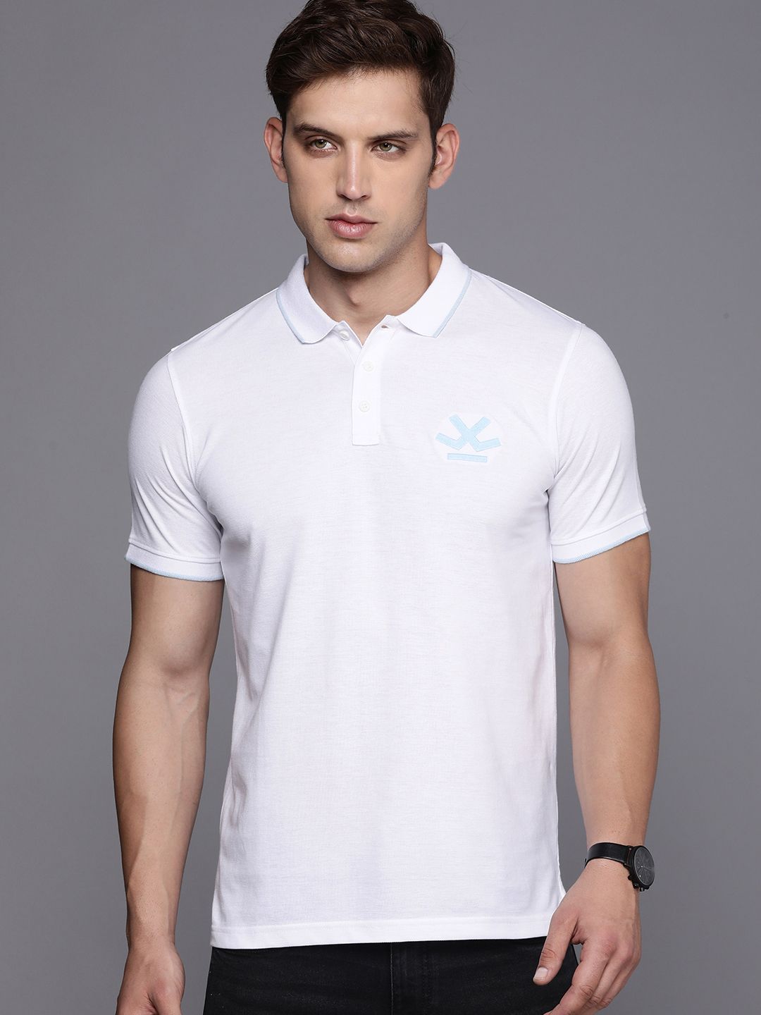 Bold White Polo Collar T-Shirt