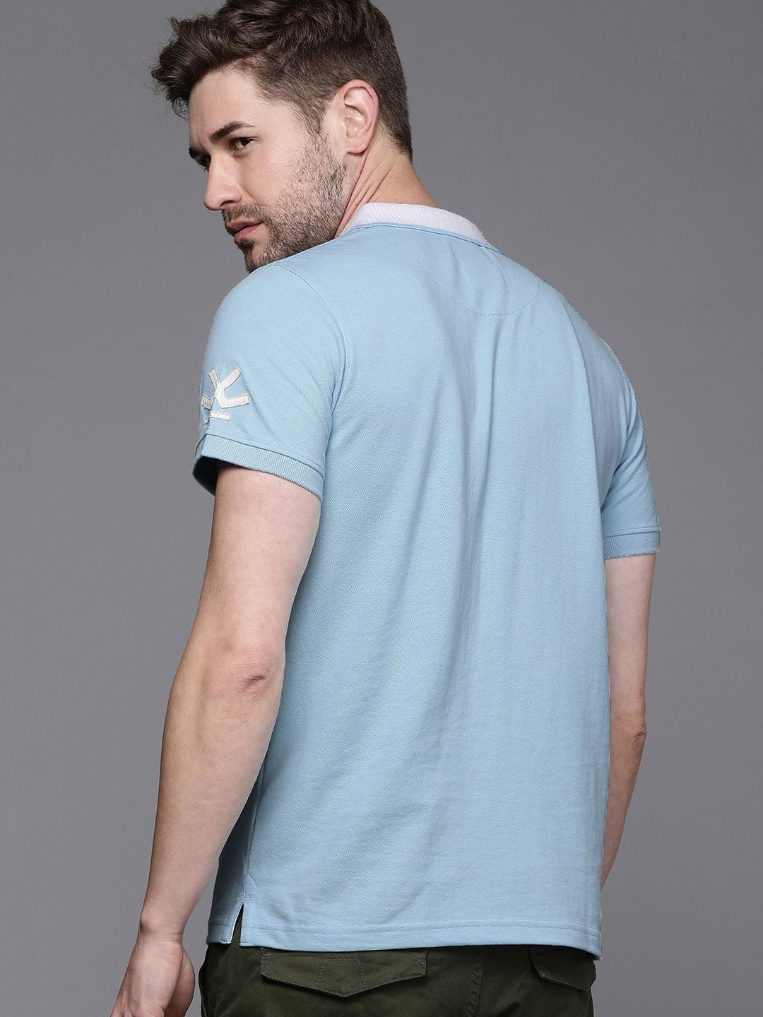 Blue in Wrogn Solid Polo T-Shirt