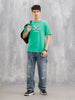 Placement Patchwork Oversized T-Shirt | Green