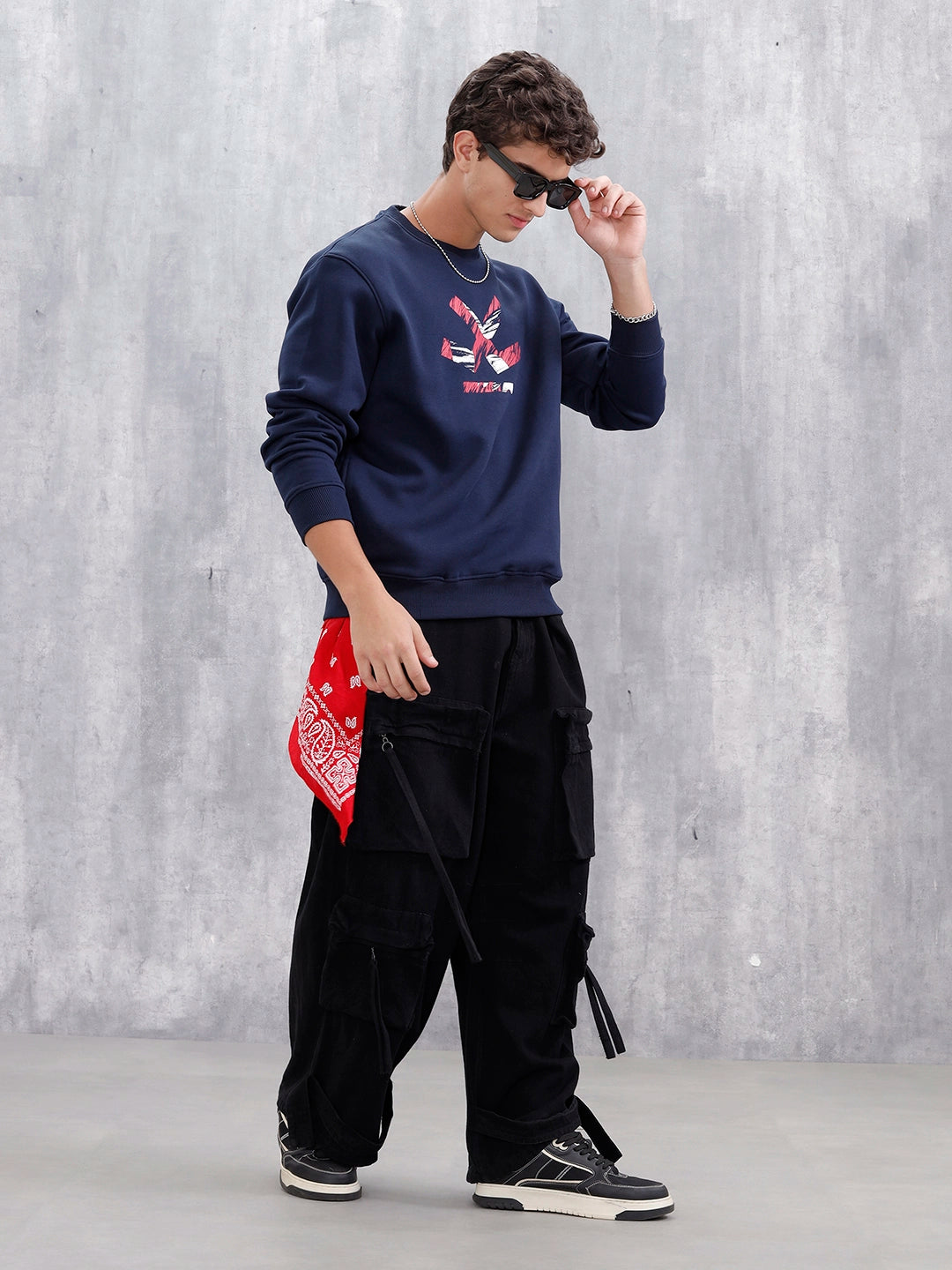 Men's Casual Branded Comfort Fit Sweatshirt  | Navy Blue